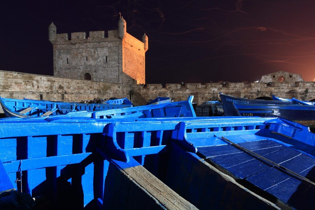 Essaouira surları ve Atlantik kıyısı manzarası
