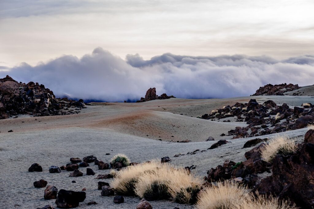 Tenerife'de Teide Milli Parkı'nın volkanik arazisi