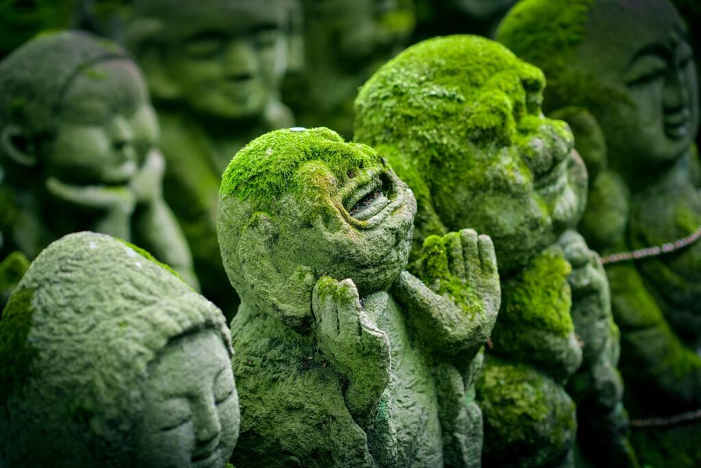 Kyoto tapınağında ayakkabılarını çıkaran ziyaretçiler