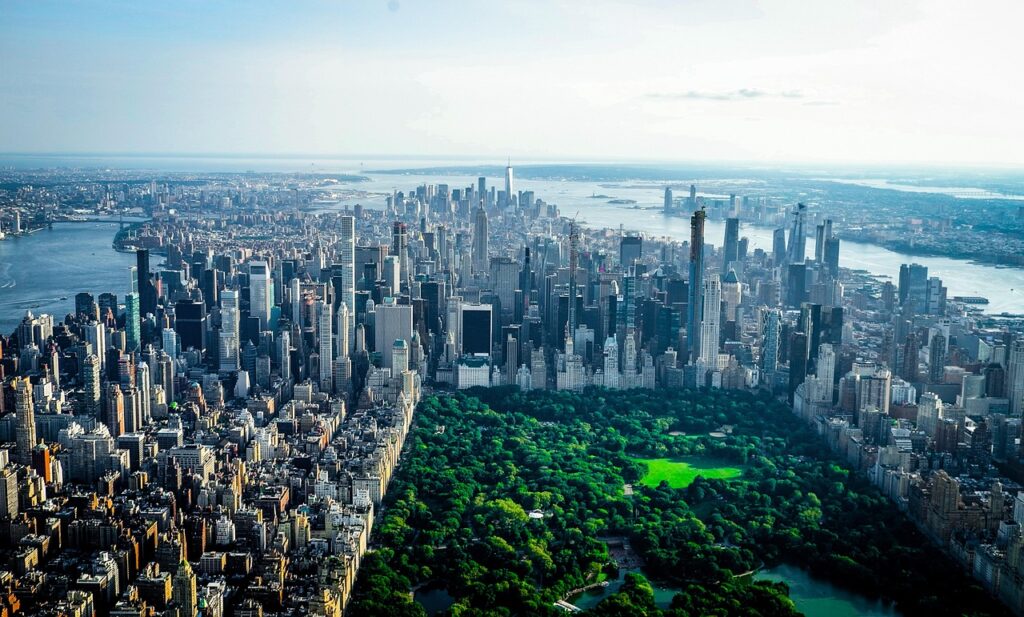 New York Central Park'ta yürüyüş parkuru